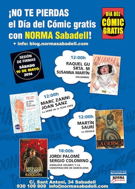 Firmas de autores en Norma Sabadell por el Día del Cómic Gratis