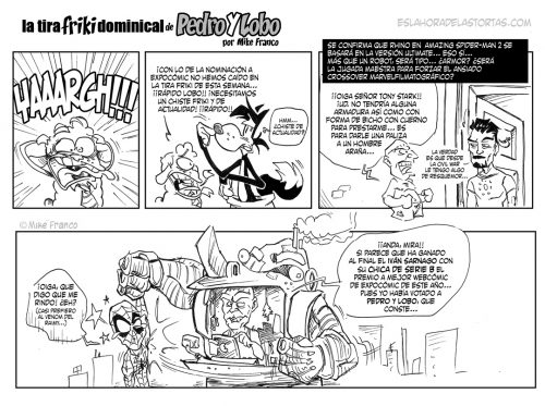 La tira Friki dominical de Pedro y Lobo: Habemus Rhino