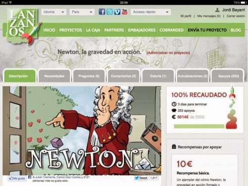 El crowdfunding de Newton, la gravedad en acción ha finalizado con éxito