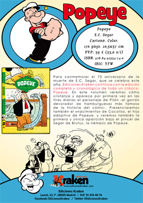 Novedad Ediciones Kraken: Popeye
