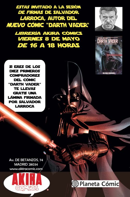 Salvador Larroca presenta su “Darth Vader” en Akira Cómics‏