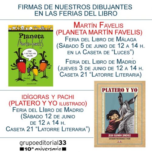 Firmas de autores de Grupo Editorial 33 en la Feria del Libro de Madrid